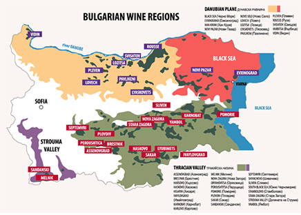 Bulgaria Wine Map
