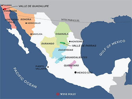 Mexico Wine Map